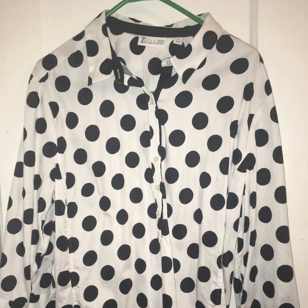 7th Avenue design studio polkadot blouse
